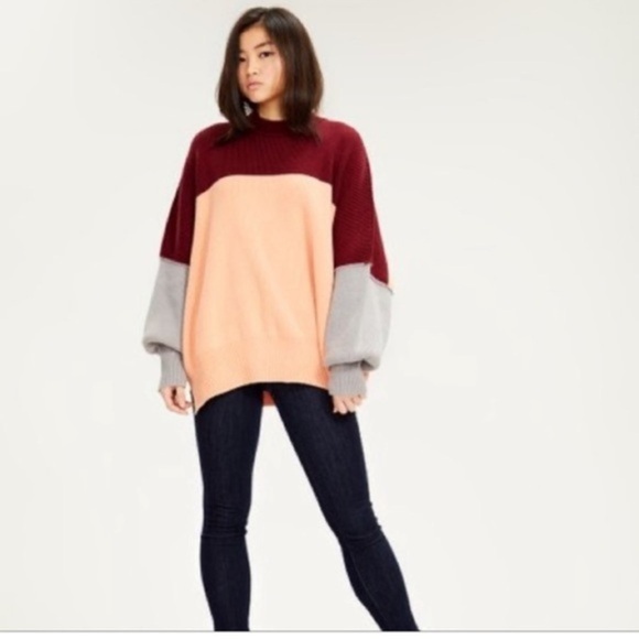 Free People Sweaters - Free People Easy Street Color Block Sweater Size Small